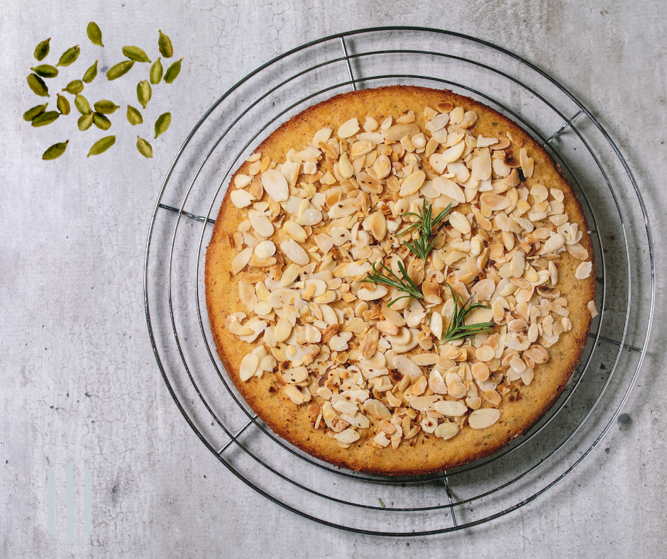 Gluten Free Meals That Heal - Almond Cake with Cardamom and Pistachio - The Holistic Highway - Ayurveda