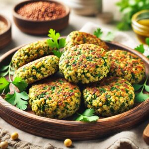 Herbed Mung Bean and Quinoa Patties: Ayurvedic Thanksgiving Meals - Appetizers, Desserts & More - The Holistic Highway - Ayurvedic Meals