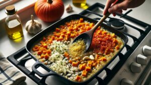 Creamy Pumpkin Marinara - Meals That Heal - Add the pumpkin and tomatoes - Ayurvedic Recipe - Ayurvedic Meals Plans